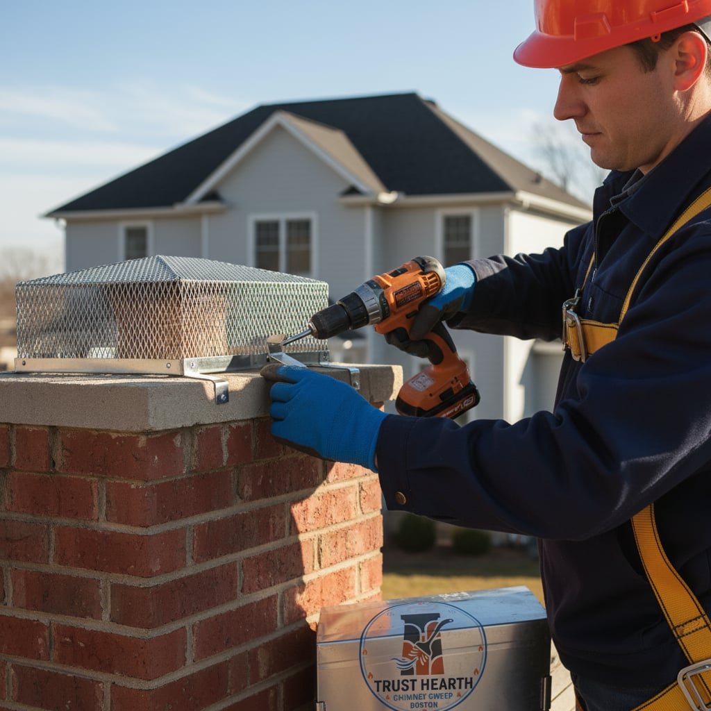 Boston Chimney Cap Installation